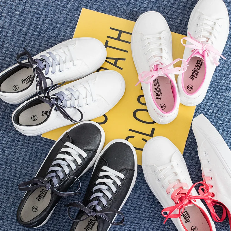 أزياء أحذية منصة المرأة الأبيض رياضية 2019 الخريف الدانتيل يصل بو حذاء كاجوال النساء سكيت حذاء السيدات المدربين