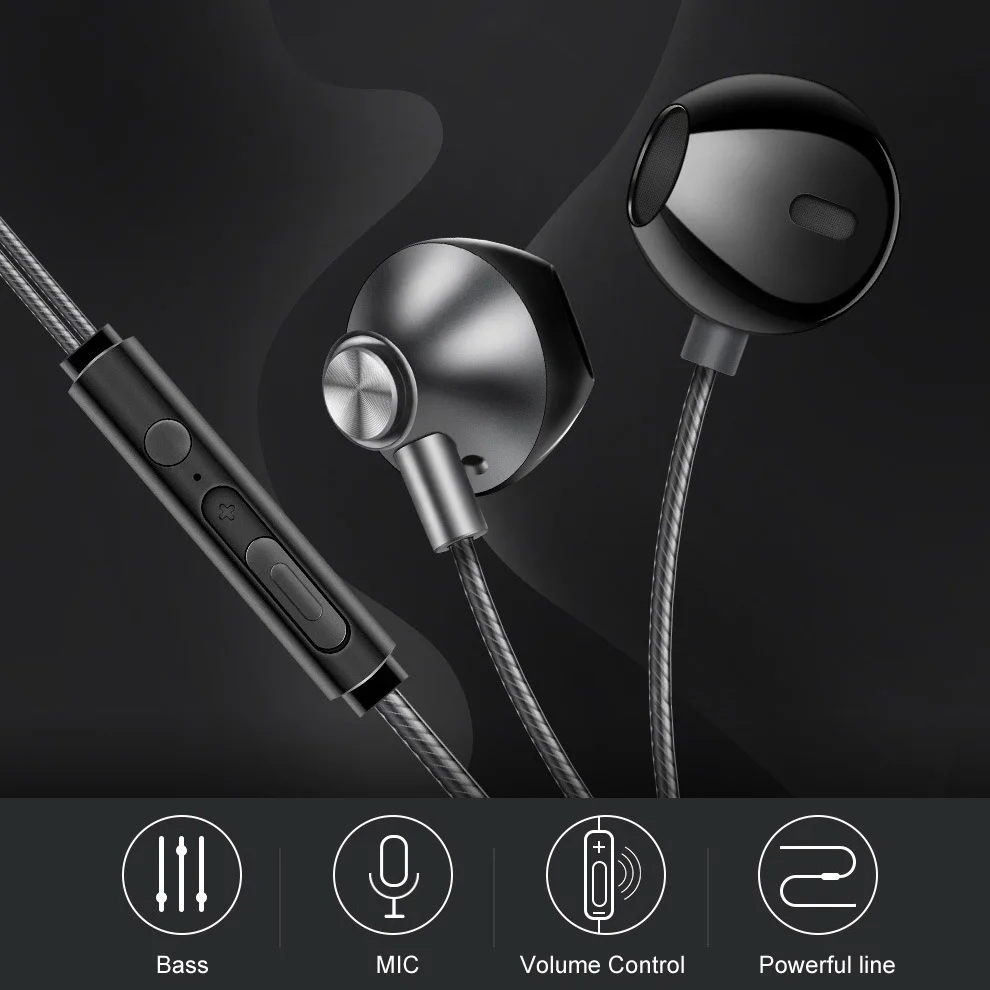 MISR H06 стерео наушники с басами 3 5 мм проводное управление HiFi гарнитура для iPhone Xiaomi