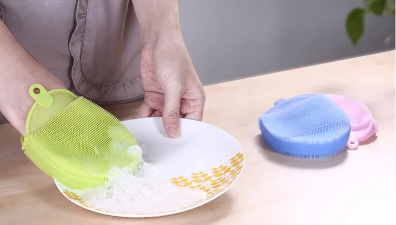 Silicone Dish Washing Brush Repeatable Sweeping Brush kitchen Dish Food Pot Multi-function Washing Brush 6 Colors (10)