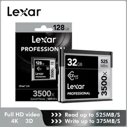 Оригинальный Lexar CF карта 3500x64 gb 128 gb 256 GB 512 GB 525 МБ/с. 4 K высокой Скорость карты памяти Cfast2.0 карты подходит для HD Камер