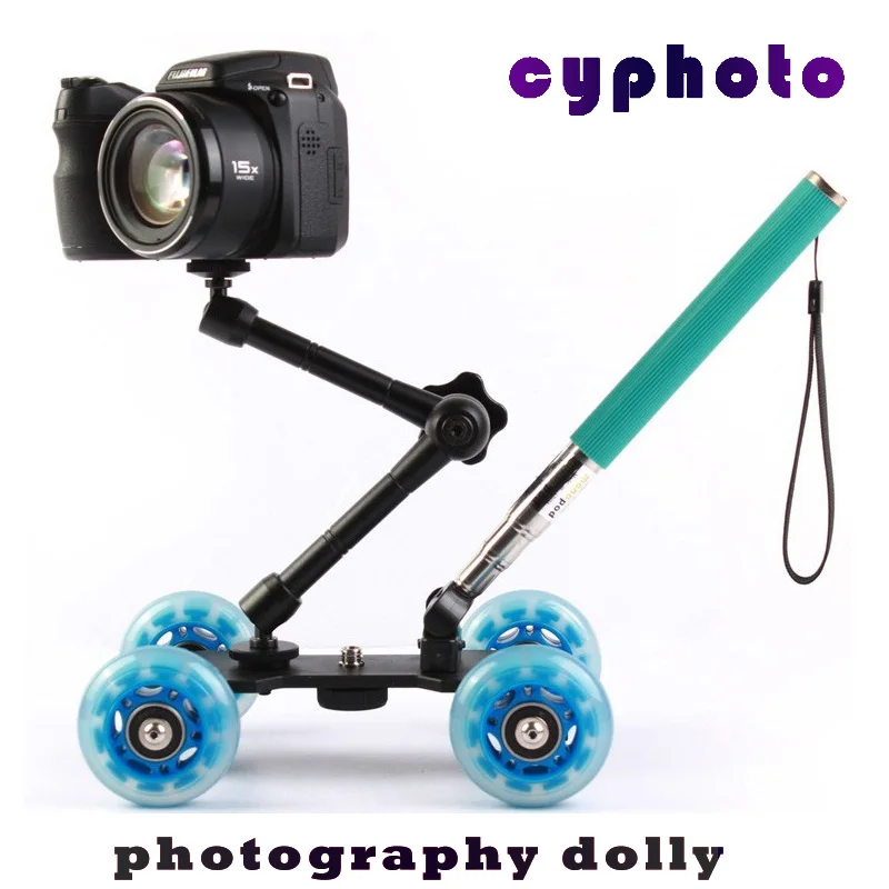 

3in1 table photography dolly + 11 inch magic arm + handheld lever monopod dslr camera movie kit d7100 650d 70d 60d accessories