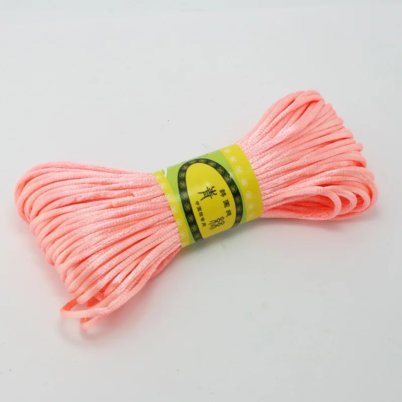 20 Meters 2MM Soft Satin Rattail Silk Macrame Cord Nylon Kumihimo Shamballa For DIY Chinese Knot Tool Hand Stitching Threads nylon cord macrame cord satin cord silk cord