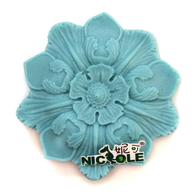 Nicole R1255 3D flower shape silicone rubber soap molds silica gel soap