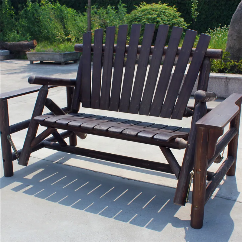 O Envio gratuito de madeira ao ar livre mobiliário de praia dobrável camping duplo braço cadeira planador tamanho grande roqueiro 2017new assento curvo