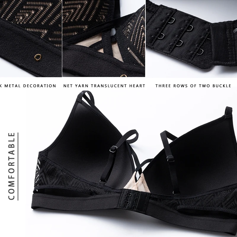 Koop Perfering Sexy Kant 3 4 Cup Bh Sets Voor Vrouwen Draadloze Dunne Katoen Ademend Comfortabel Ondergoed Effen Kleur Lingerie Set