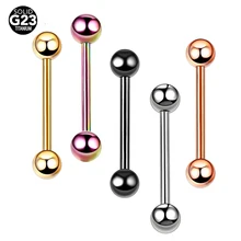 1 шт., G23, титановый пирсинг для языка, 14 г, анодированный титановый пирсинг, кольца со Штангами, спираль, пирсинг для ушей, ювелирные изделия для тела