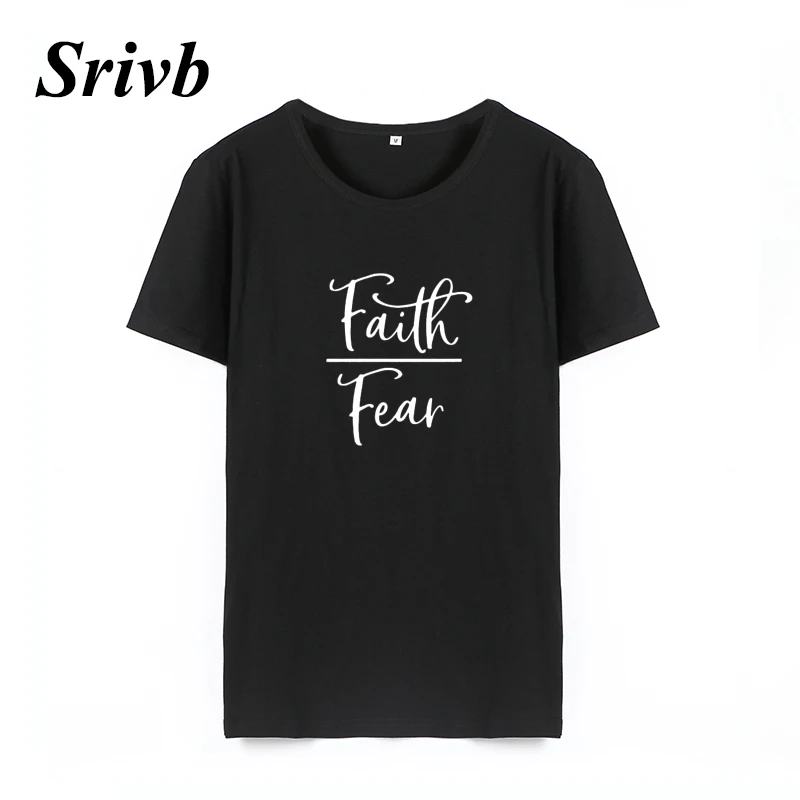 Srivb Faith Fear женская футболка большого размера Harajuku летняя хлопковая модная с