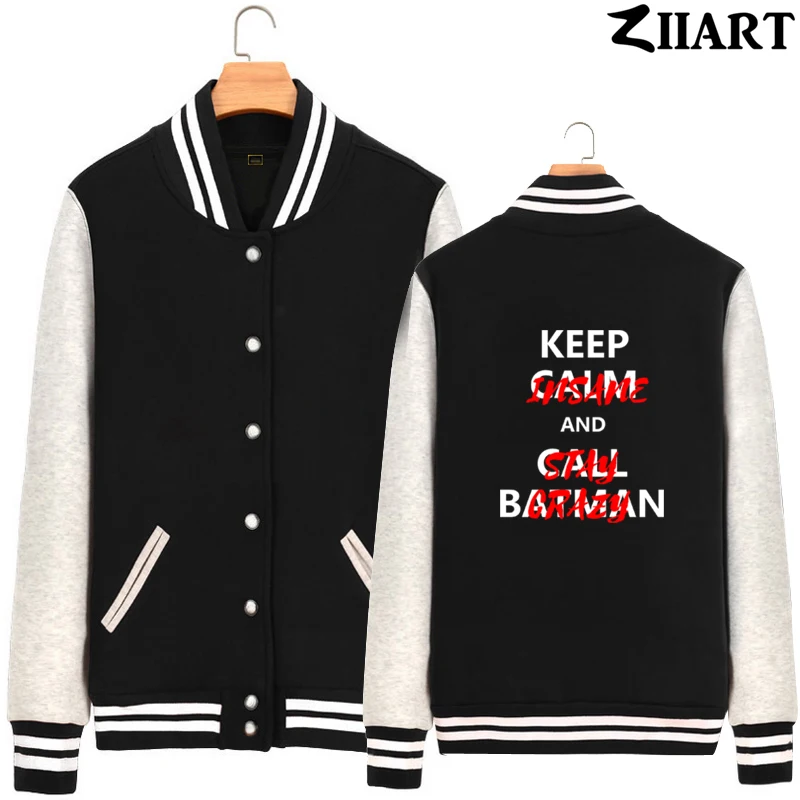 Joker Smiley Face Heath Ledger Stay Crazy Hahaha Why So Serious Batman Girl Woman Full Zip Autumn Fleece Baseball jackets ZIIART