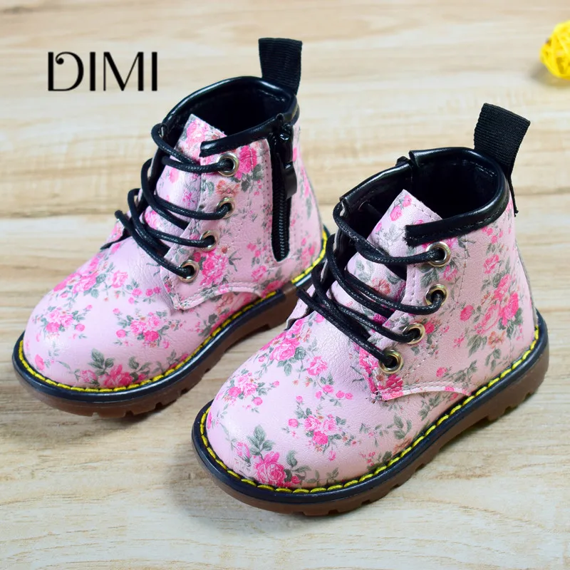 

2019 Autumn Rubber Boots Baby Shoes Leather Children Boots 6 Colors Flower Comfortable Kids Shoes For Girls Boots Size 21-30