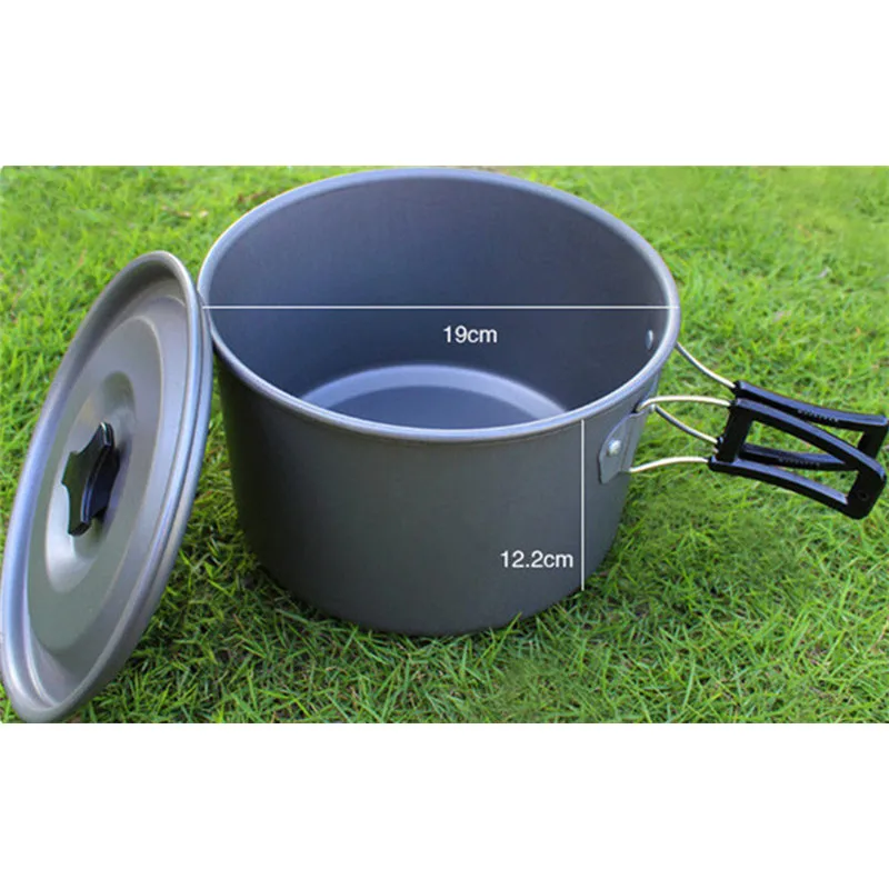 Utensilios de cocina de Camping al aire libre utensilios de cocina antiadherente Picnic Pot Pan Set vajilla para Trekking, senderismo, mochila equipo turístico