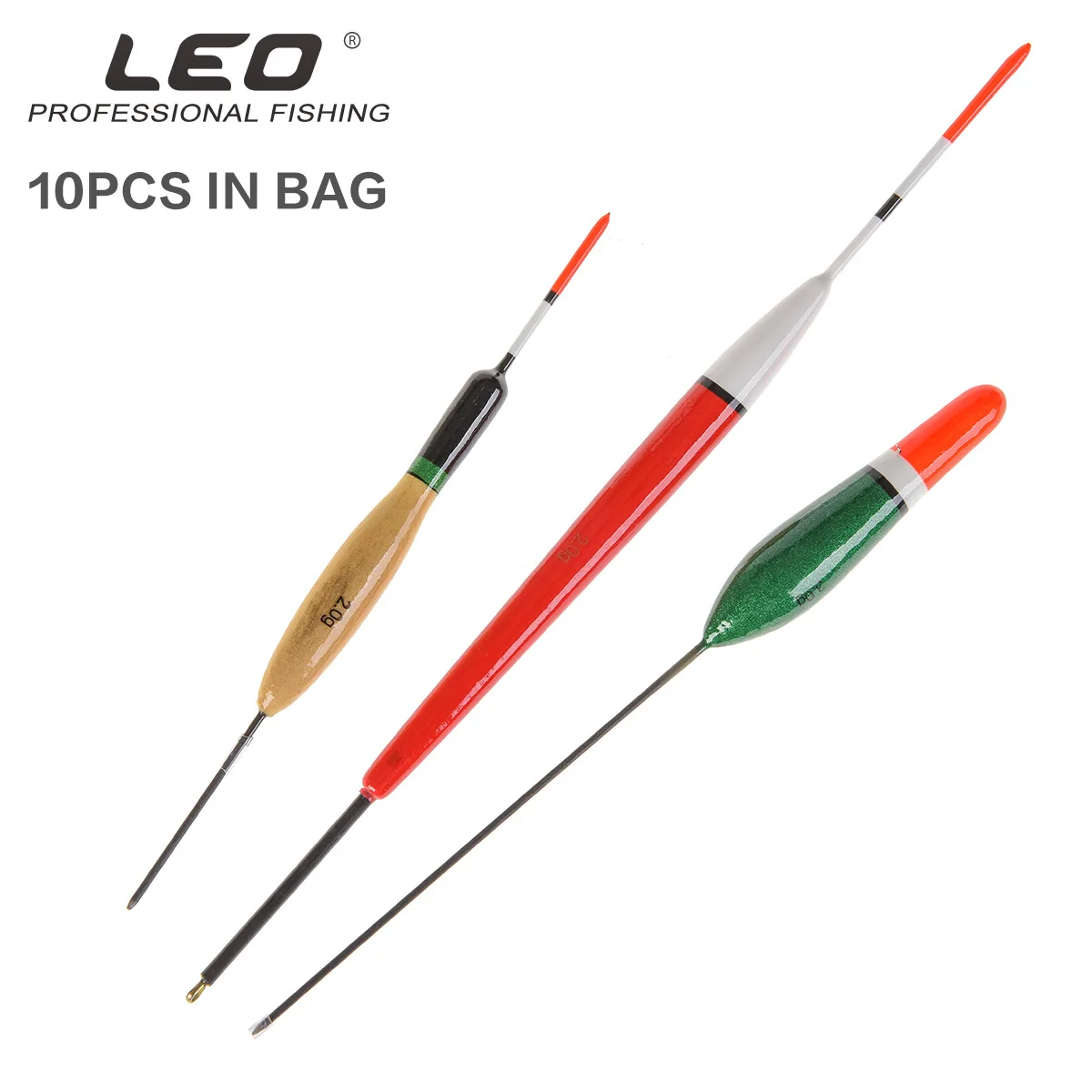 10 ps/sac LEO pêche flotteurs Bobbers Paulownia bois flotteur ensemble en bois bouée Bobber Tube rivière pêche attirail accessoire Pesca