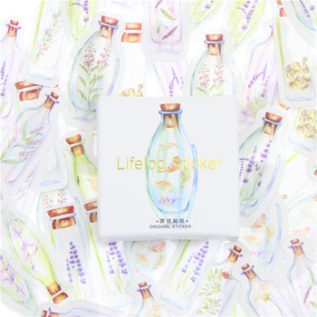

45 Pcs/Box Cute Glass Bottles Mini Paper Sticker Decoration DIY Diary Scrapbooking Seal Sticker Kawaii Stationery