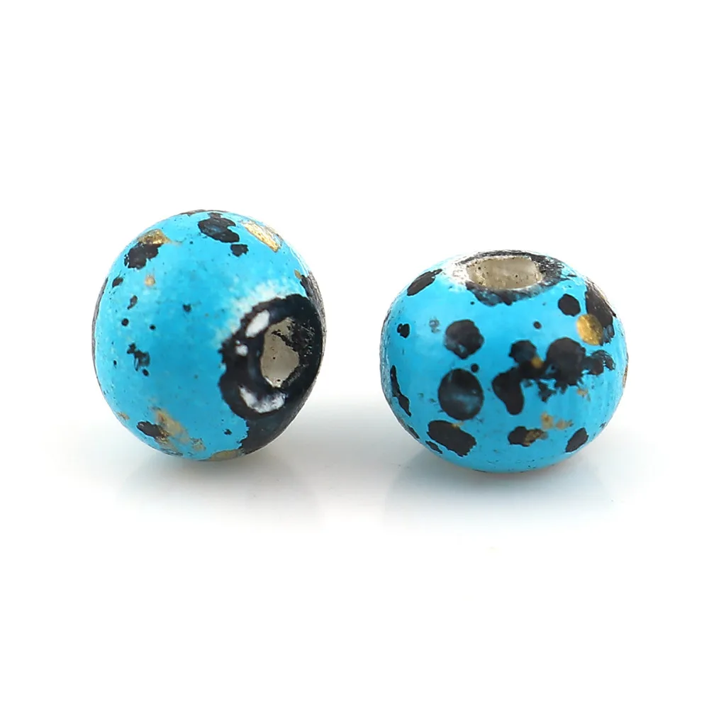 

DoreenBeads Wood Spacer Beads Round Black Spot About 6mm( 2/8") Dia, Hole: Approx 1.7mm - 1.4mm, 100 PCs for Jewelry Making DIY