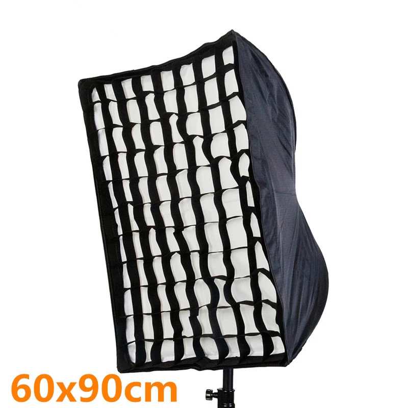 

Photo Studio 60x90cm Umbrella Softbox Diffuser Reflector+Grid Honeycomb Photography Soft Box Light Box for Speedlite Flash