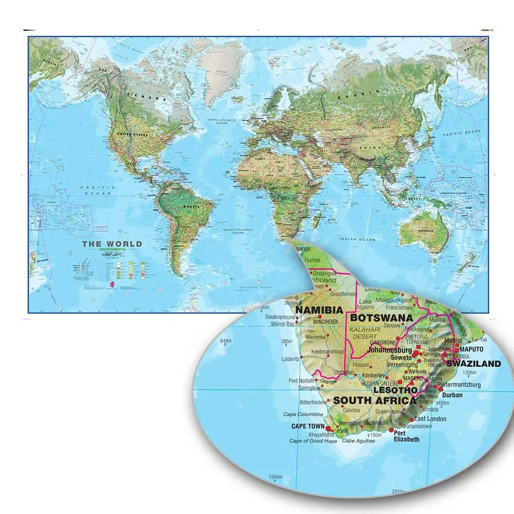 

ZHUGEGE world map wall decoratin canvas painting poster and custom print art High quality HD production