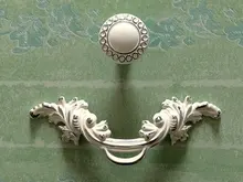 2 5 pull handles Shabby Chic Dresser Drawer Knob White Silver Rustic Kitchen Cabinet Handle Door