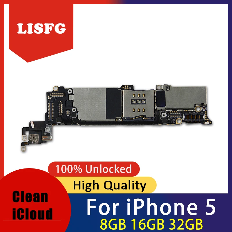 Unlocked Clean iCloud for iphone 5 Motherboard, Original Disassemble for iphone 5 5g Logic Main Board with IOS System