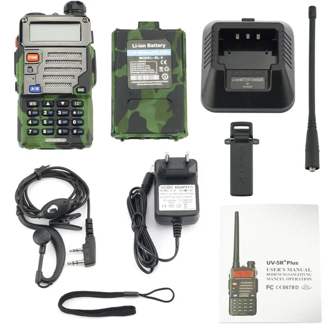 Baofeng UV-5R Plus Qualette Camouflage Transceiver VHF UHF Ham Two-Way Radio US