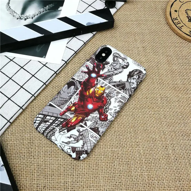 Светящийся чехол Marvel с человеком-пауком для iPhone 11 PRO X XS MAX XR 8 7 6 6s plus, жесткий пластиковый чехол для телефона с изображением Железного человека - Цвет: 2