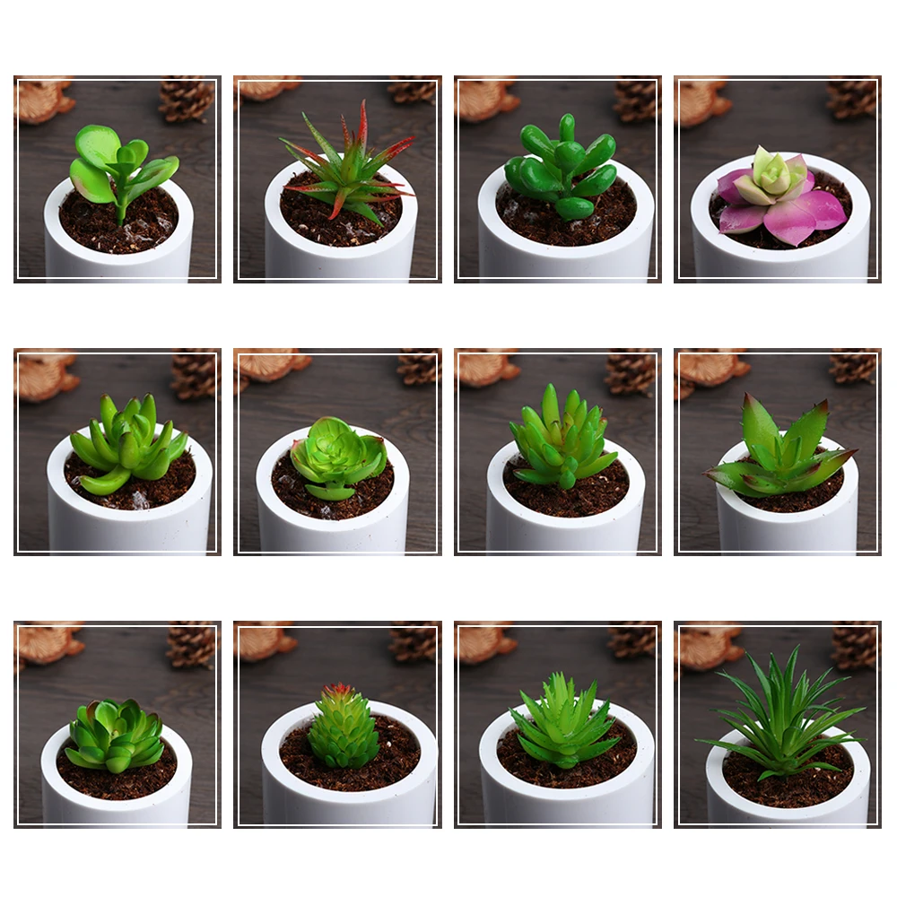 

1PC Mini Artificial Succulents Plants Plastic Fake Succulent Bonsai Succulent Flower Land Floral Craft For Home Office Decoratio