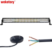 weketory 7D 15LED DRL 32 inch 300W LED Work Light Bar for Tractor OffRoad 4WD 4×4 Truck SUV ATV Spot Flood Combo Beam 12V 24v
