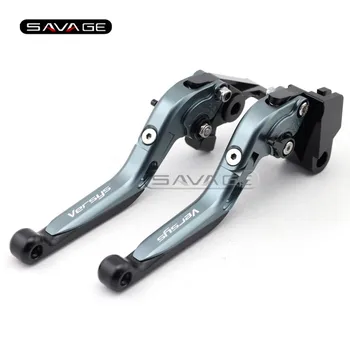 

For KAWASAKI KLE 650 Versys 09-13 10 11 12 Titanium+BK Motorcycle Adjustable Folding Extendable Brake Clutch Lever Logo Versys