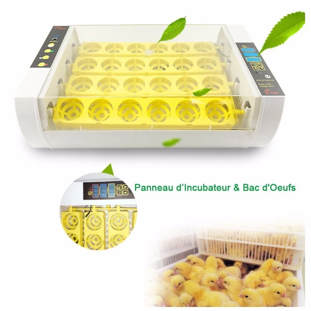 Wholesale 24 Eggs Incubator panel egg tray 60W Automatic Poultry Chicken Duck Eggs Hatcher Machine 110V/ 220V EU/US/UK Wholesale 24 Eggs Incubator panel egg tray 60W Automatic Poultry Chicken Duck Eggs Hatcher Machine 110V/ 220V EU/US/UK