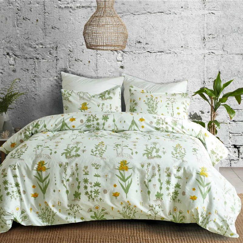 

NarwalDate Duvet Cover Set Bed Set Twin Queen King Size Green Fresh Countryside Cool In Spring and Summer Dropshipping 2019