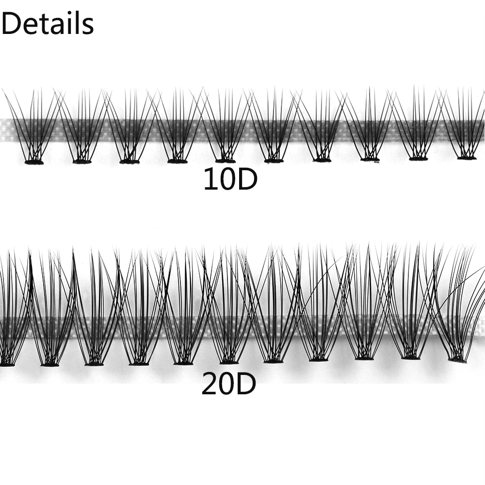 60 кластеров/коробка, накладные ресницы, накладные ресницы, удлинение C D, завитые, без узелков, ресницы ручной работы, женские модные ресницы