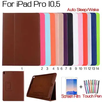 

Ultra-slim Magnetic Smart PU Leather Funda Case for iPad Air (3rd Gen) 10.5" 2019/for iPad Pro 10.5" 2017 Tablet+Film+Pen