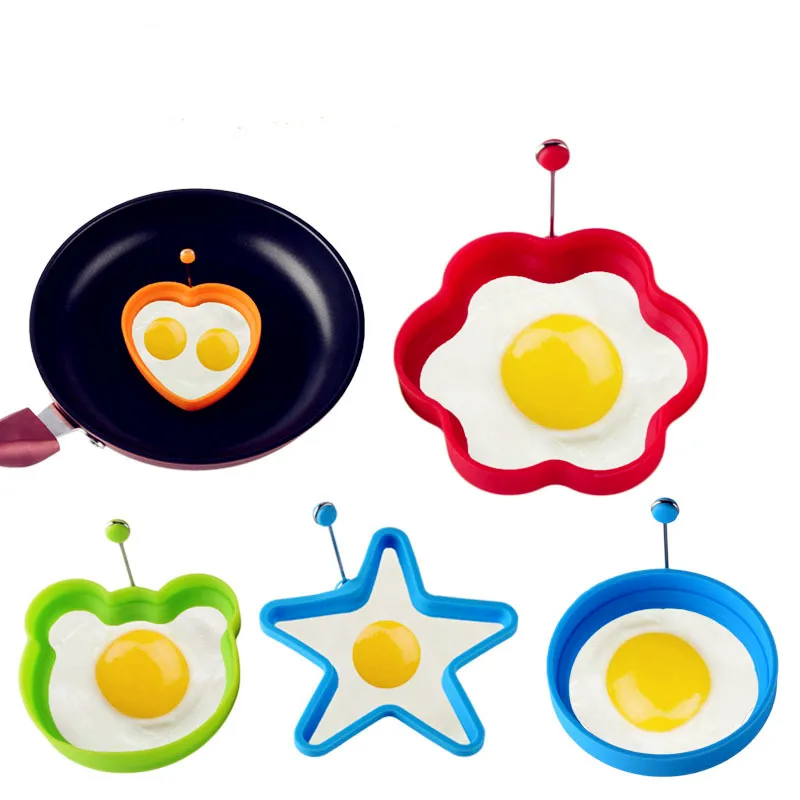 

5 Styles Pancake Maker Fried Egg Mold Silicone Forms Non-stick Simple Operation Pancake Maker Omelette Round Mold