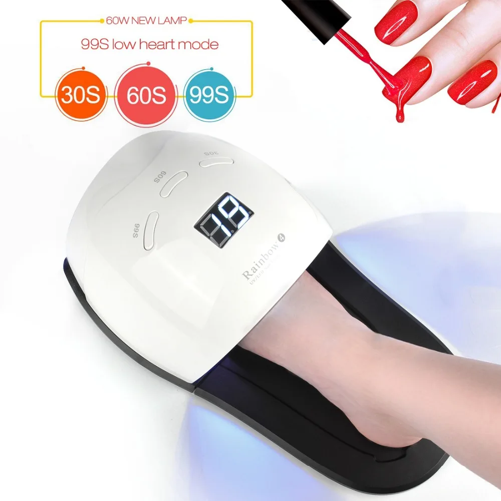 

LED/UV foot Nail Dryer 48W 2 IN 1 Gel Polish Curing Lamp For Hand Feet dryer with Feet Pad beauty Drying Fingernail Toenail