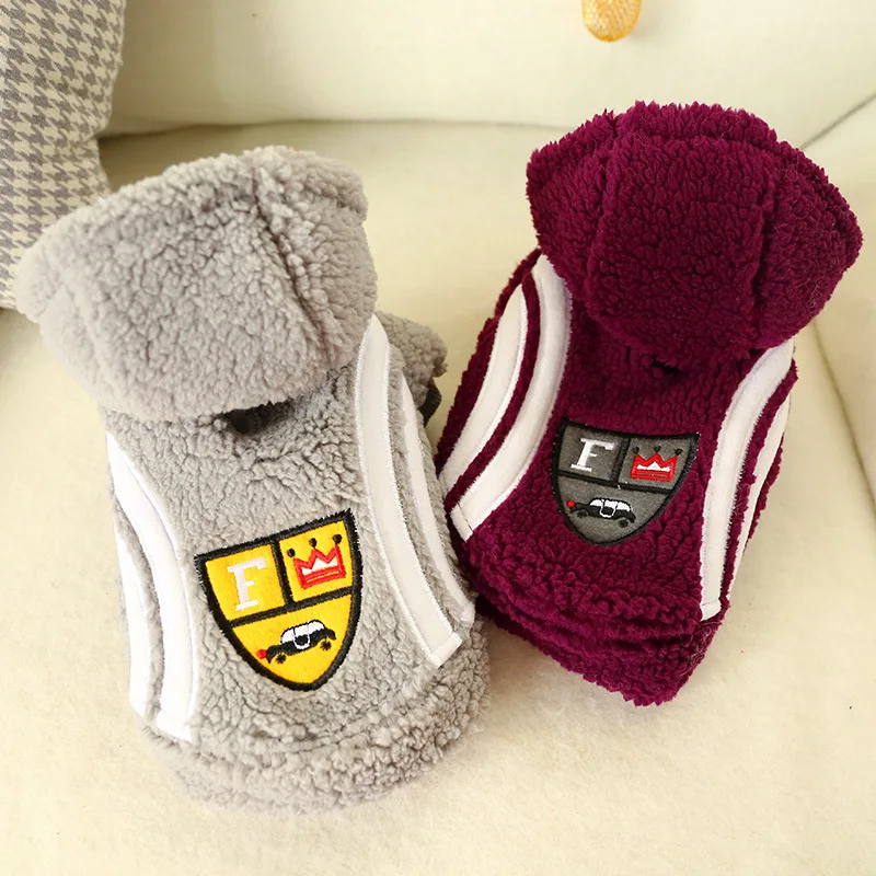 

Stylish Dog Sweatshirts Winter Dog Clothes Dog Jacket Hooded Dog Coat, French Bulldog Clothing Pets Clothing Pug, Grey