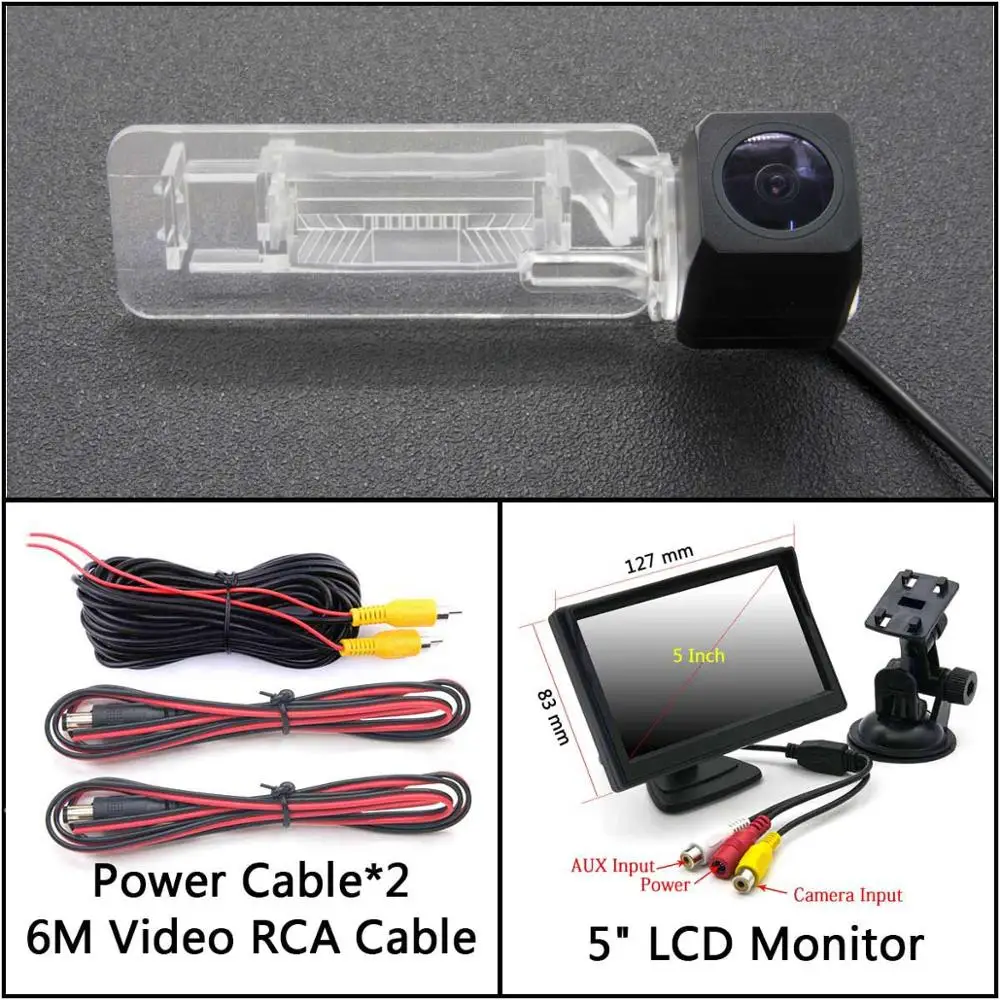 Cam Add 5 inch LCD Full HD камера заднего вида для Smart Fortwo 451 четыре/Smart ED автомобильный парковочный ЖК-монитор заднего вида - Название цвета: Cam Add 5 inch LCD