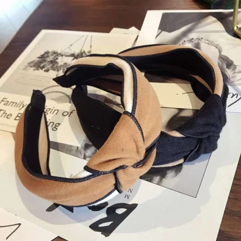 

New Korea Headband for Women Hair Accessories Hit Color Middle Knotted Hair Band Hoop High-grade Fashion Girls Headwear