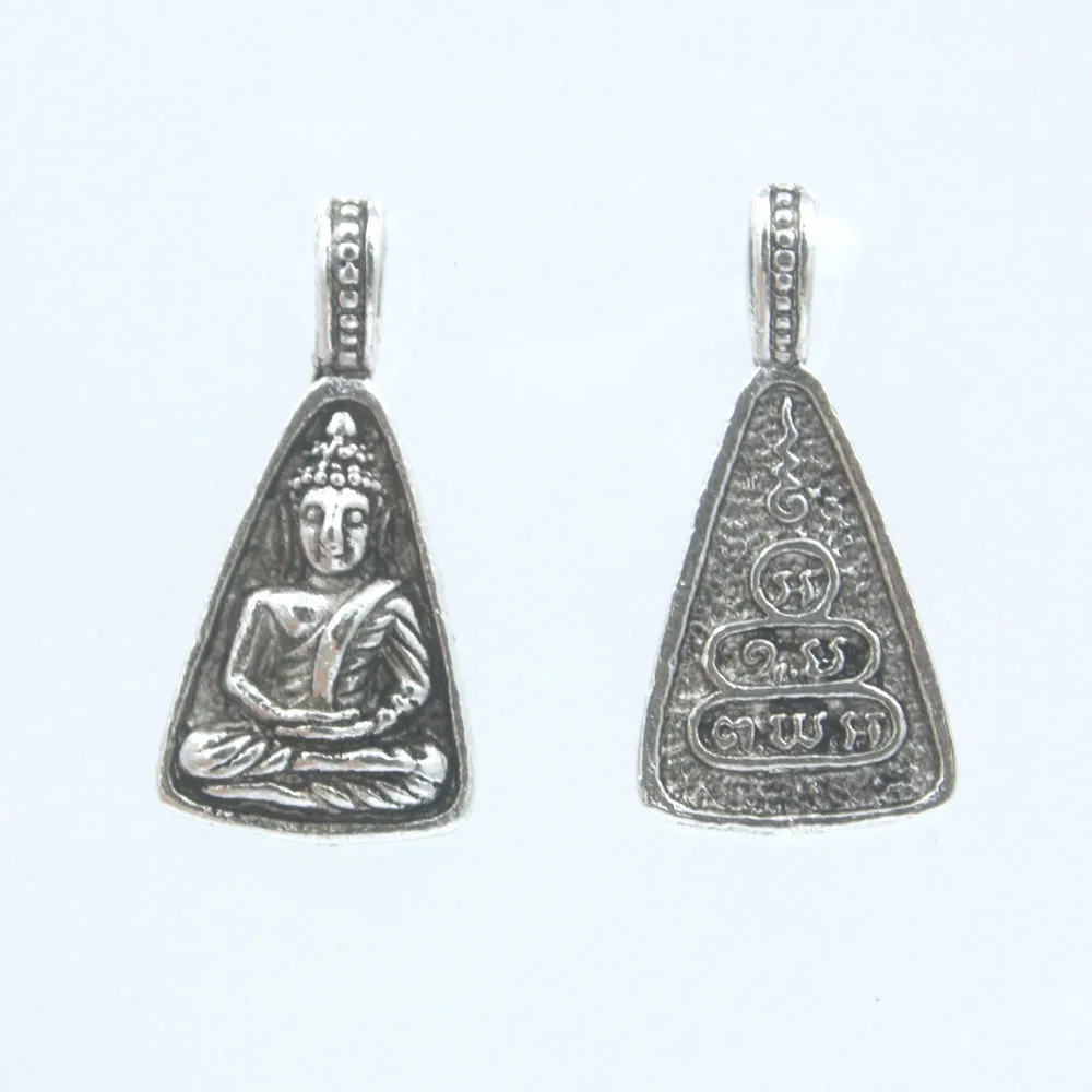 Buddha Charm//Pendant Tibetan Antique Silver 25mm 10 Charms Accessory Jewellery