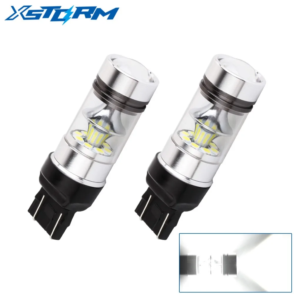 2 шт. T20 7443 светодиодный высокое Мощность 3030 20SMD W21/5 Вт светодиодный лампы вождение автомобиля задний фонарь стоп-сигнал заднего хода Автомобильные стояночные огни 6000 К белый свет 12 V-24 V