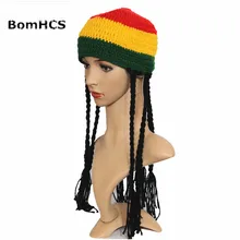 BomHCS забавные ямайские парики шапочка подарок Викинги вязаная шапка ручной работы Зимняя Толстая шапка уйгурская этническая группа стиль шапки