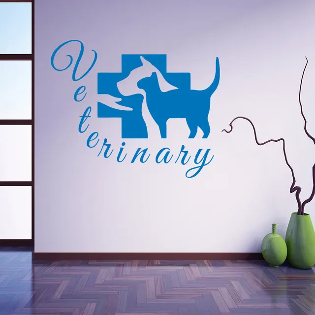 Grooming Salon Wall Decal Pet Veterinary Services Vinyl Dog Cat