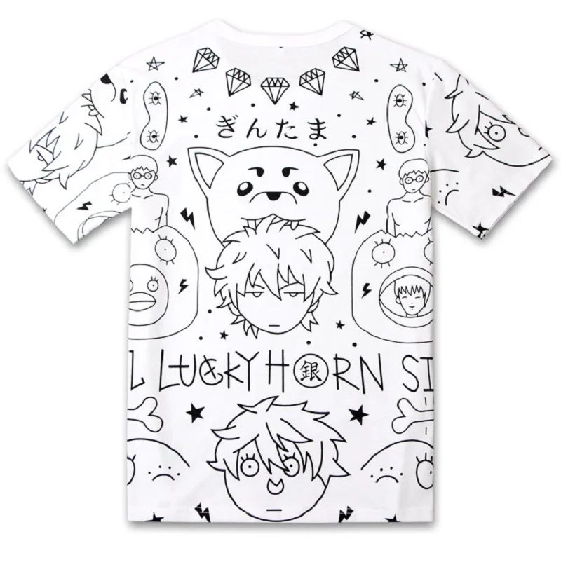 Г. Модная футболка Gintama летний топ, Повседневная футболка унисекс homme, хлопковая футболка футболки с аниме рисунком, одежда для мальчиков футболки
