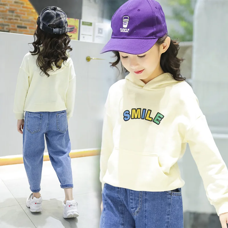 

2019 Fashion Baby Girls Sweatshirts Cotton Kids Hoodies Letters Print Children Clothing Clothes Long Sleeve Sweatshirts Costume
