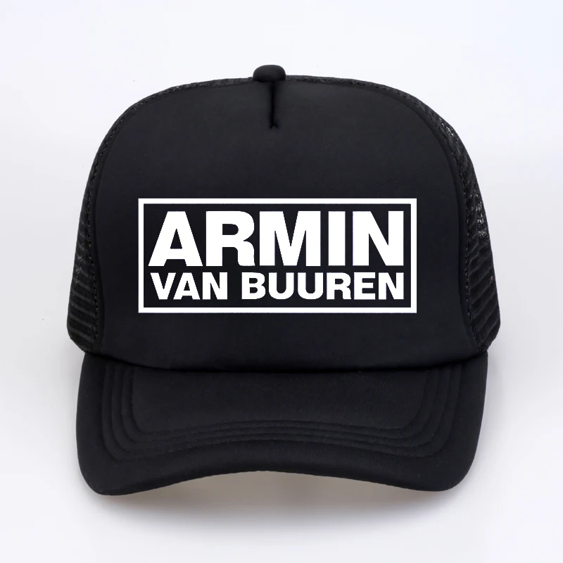 Модная кепка Armin Van Buuren, диджейские фанаты, сетчатые крутые бейсболки, вместе в состоянии транса, шапка, женская и мужская музыкальная Кепка - Цвет: Черный