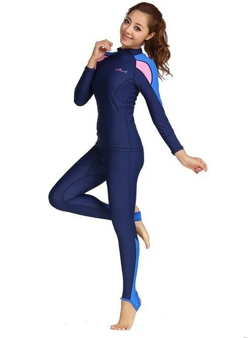 DIVE& SAIL мужской женский костюм из лайкры с длинными рукавами, купальный костюм для дайвинга, костюм из 2 предметов, костюм для защиты от УФ-лучей, LS-715