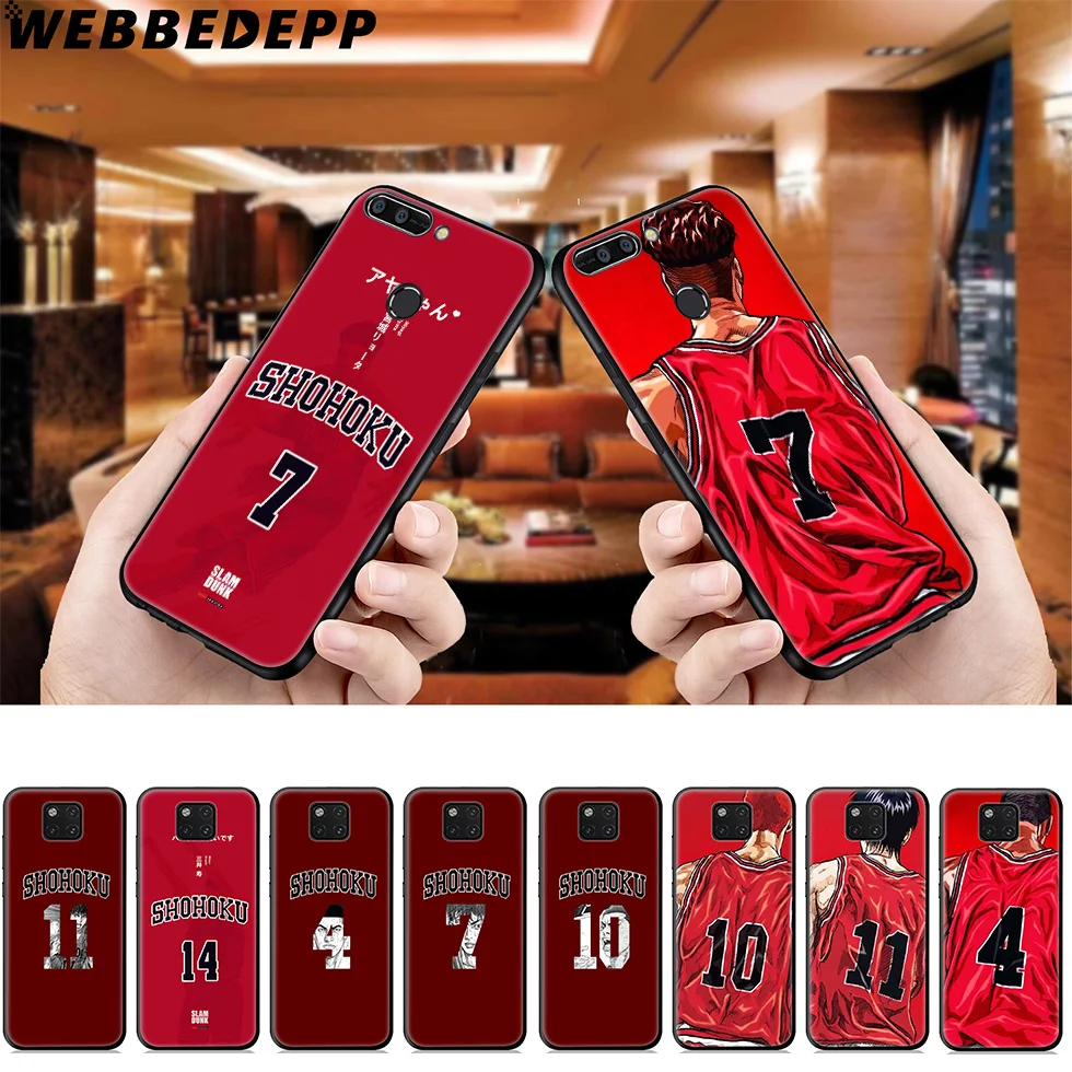 WEBBEDEPP Slam Dunk Anime Japan Soft Case for Huawei Mate Honor 20 6A 7A 7C 7X 8 9 9X 10 View Lite Pro 30 |