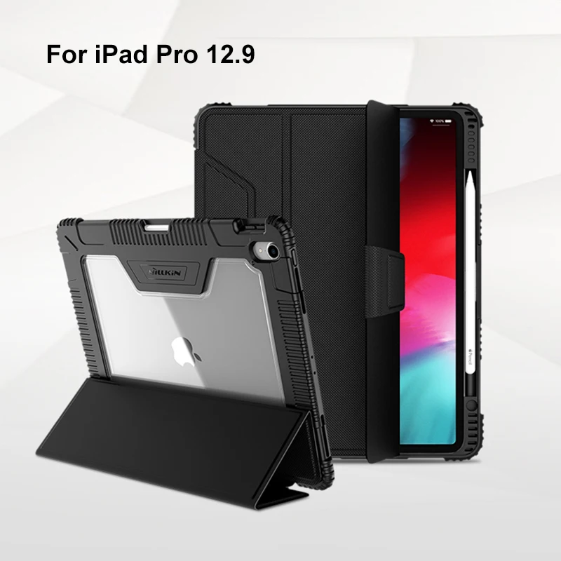 Чехол-книжка из искусственной кожи Nillkin для iPad Air /Pro 10,5 /Mini /Mini 4/9. 7/Pro 11/Pro 12,9 с карандашом - Цвет: For iPad Pro 12.9