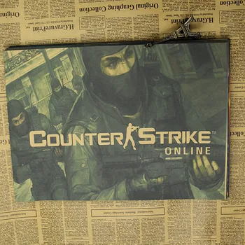 

CS Anti Terror elite Game Poster Counter-Strike retro brown paper painting decorative painting