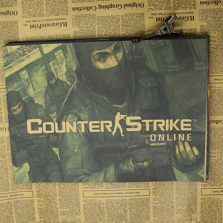CS анти ужас Элитная игра плакат Counter Strike Ретро коричневая бумага живопись