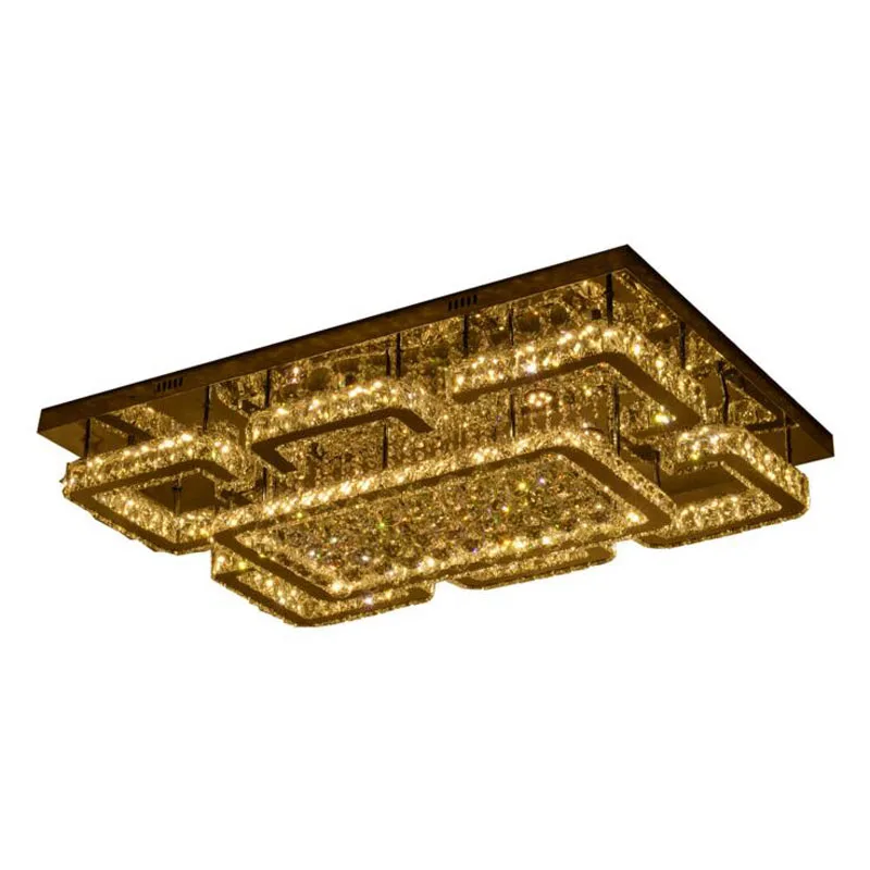 

Modern minimalist led crystal ceiling lamp rectangular creative led living room bedroom lamps modern line cutting lighting LED