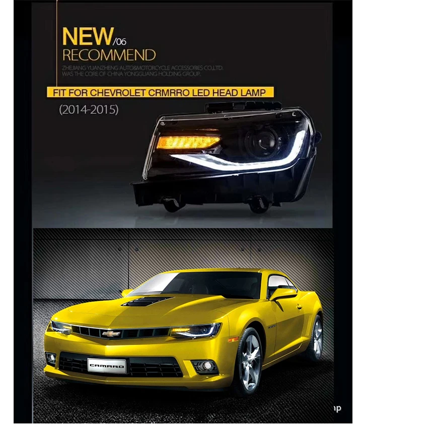 VLAND завод для автомобиля головной светильник Chevrolet Camaro светодиодный 2014 2015 Plug And