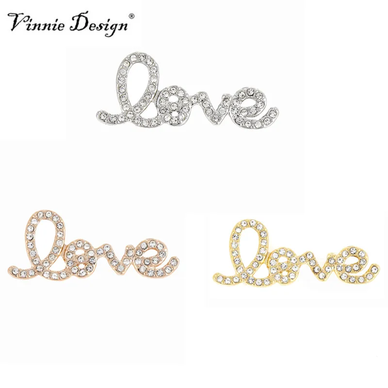 

Vinnie Design Jewelry Crystal Love Slide Charms fit on Keeper Bracelet Keys for Wrap Bracelets 10pcs/lot